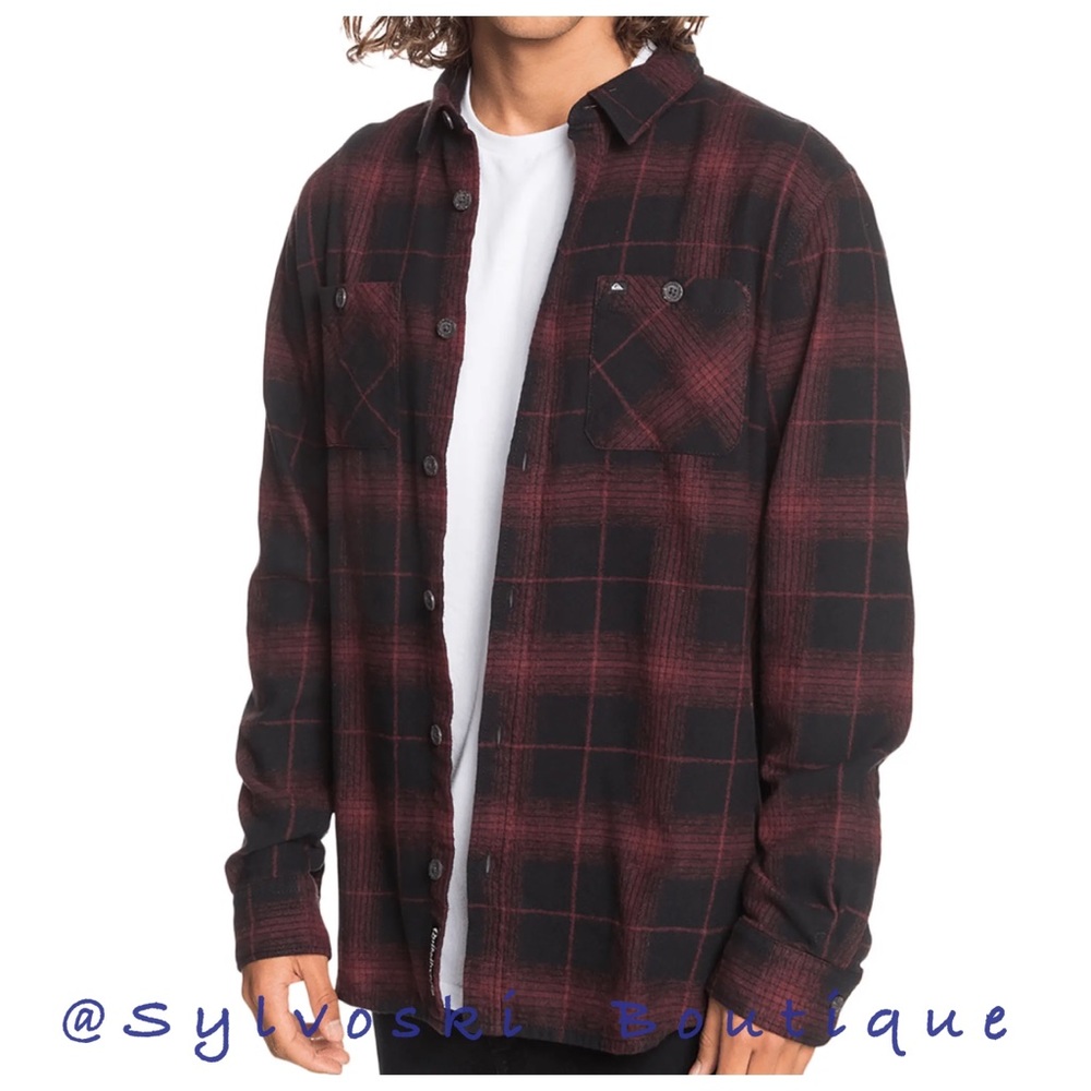 🔥Quiksilver Shadow Swells Long Sleeve Shirt NWT - Picture 3 of 8